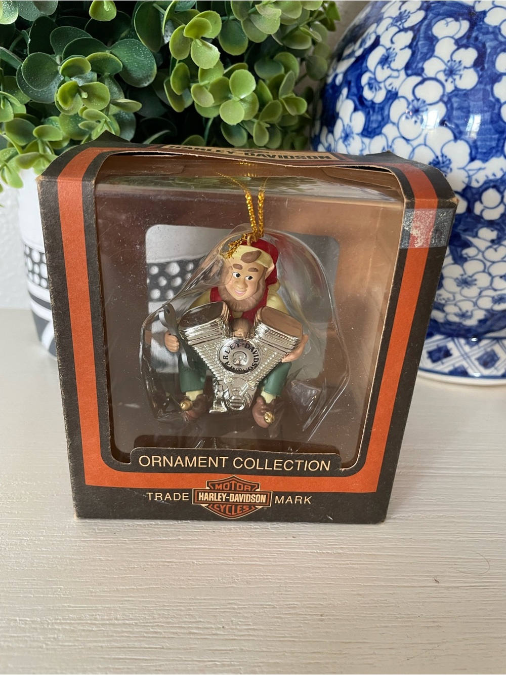 Harley-Davidson Ornament North Pole Motorcycle Club Elf With V-Twin Engine Xmas